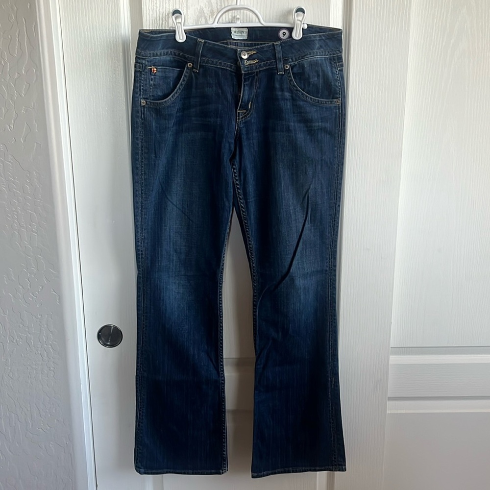 Hudson Jeans Dark Indigo Bootcut Jeans with Subtle Fade 32